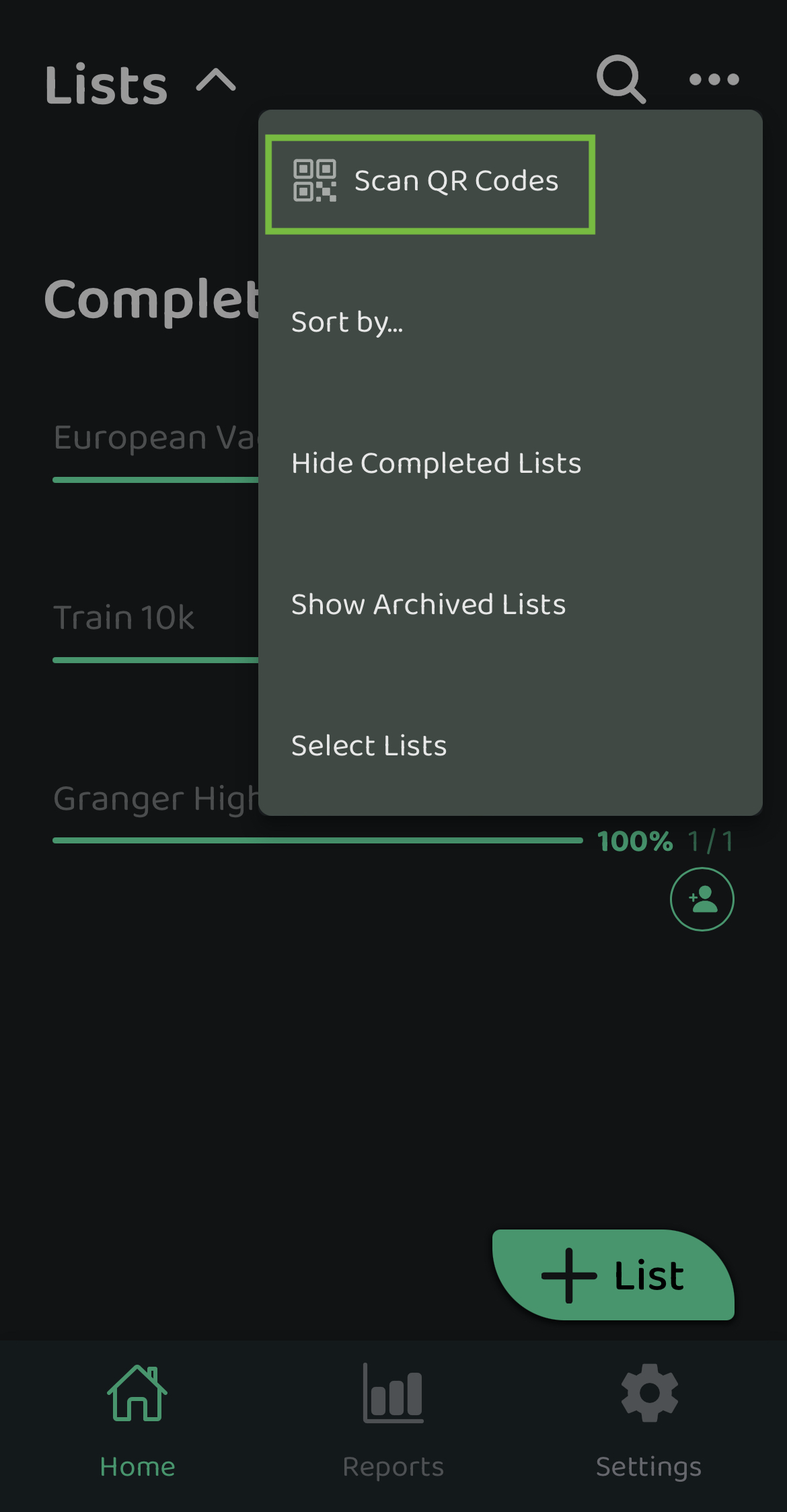 Screenshot: Scanning QR Codes