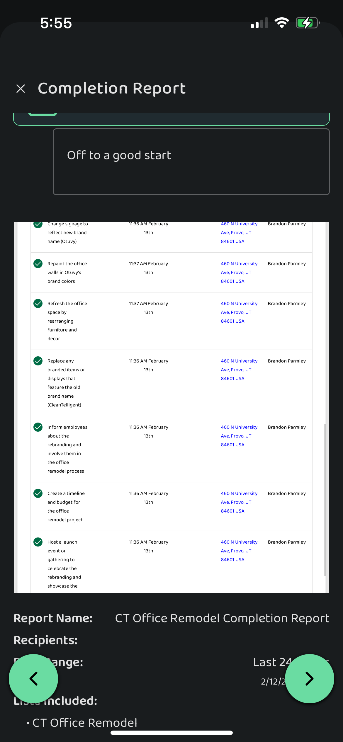 Screenshot: Employee Scorecard