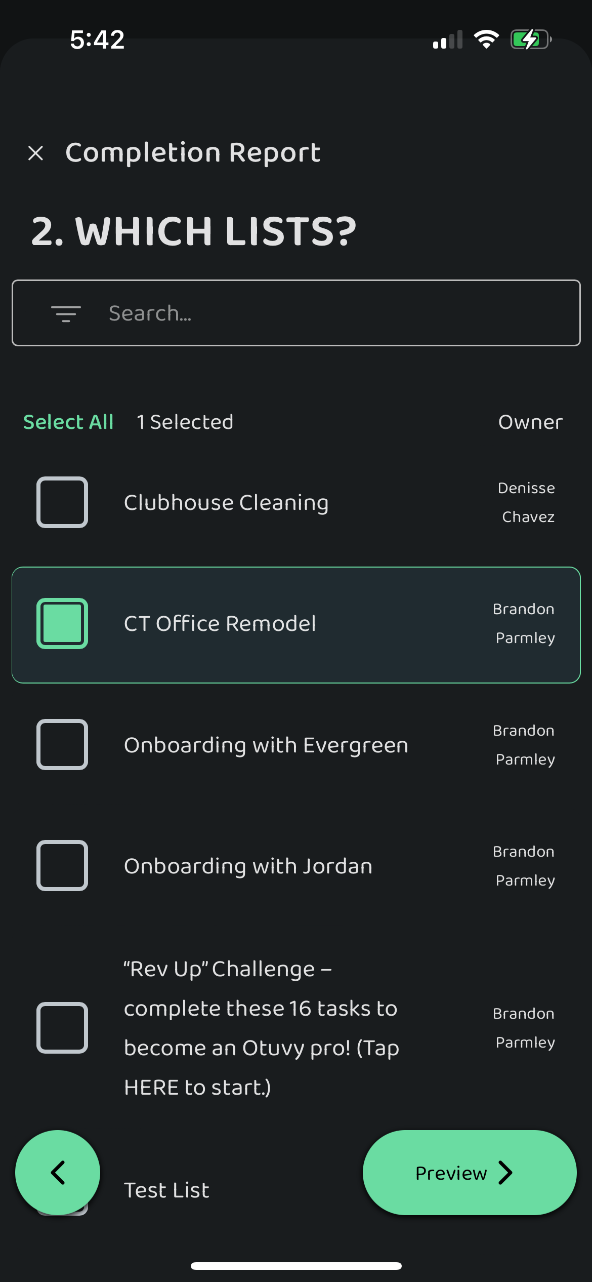 Screenshot: Completion Report