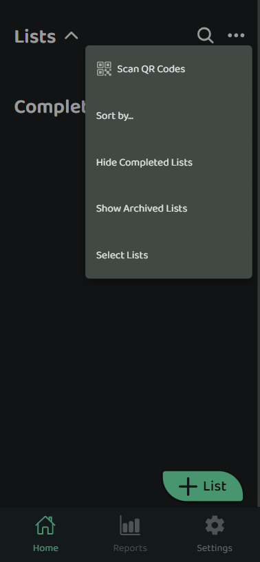 Screenshot: Unarchiving Lists