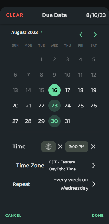 Screenshot: Task Details Page
