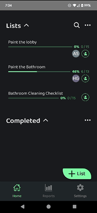 Screenshot: Assigning Full Lists