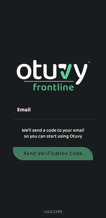 Screenshot: Logging Into Otuvy Frontline