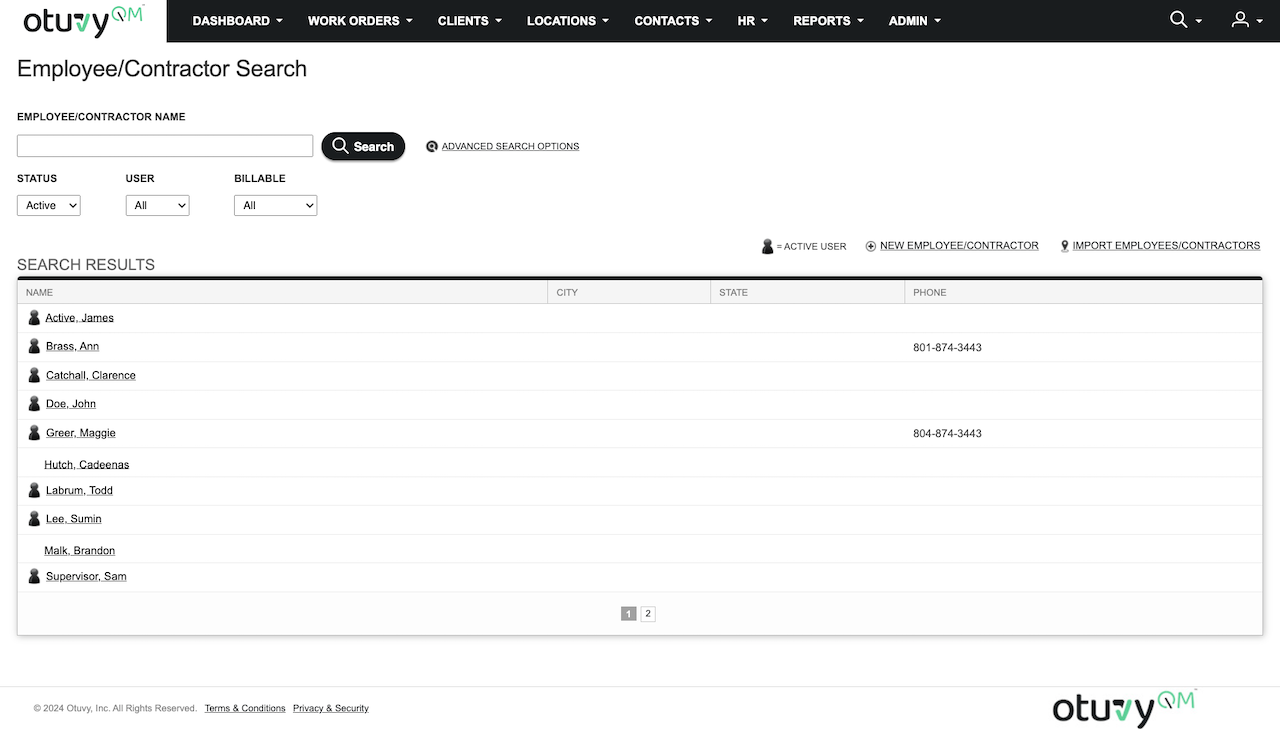 Screenshot: HR