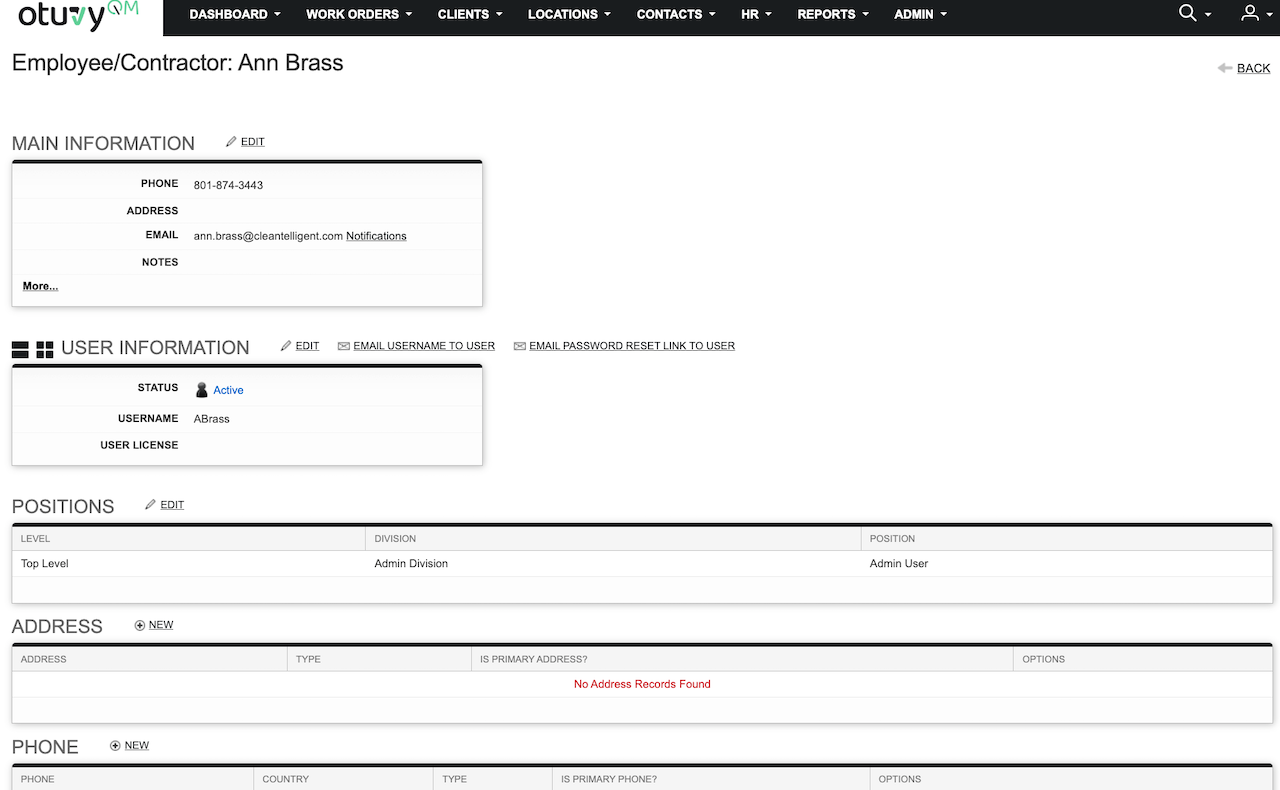 Screenshot: HR