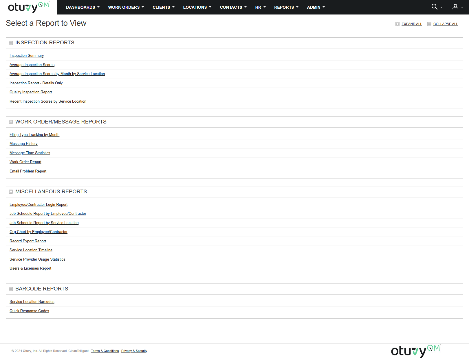 Screenshot: Reports