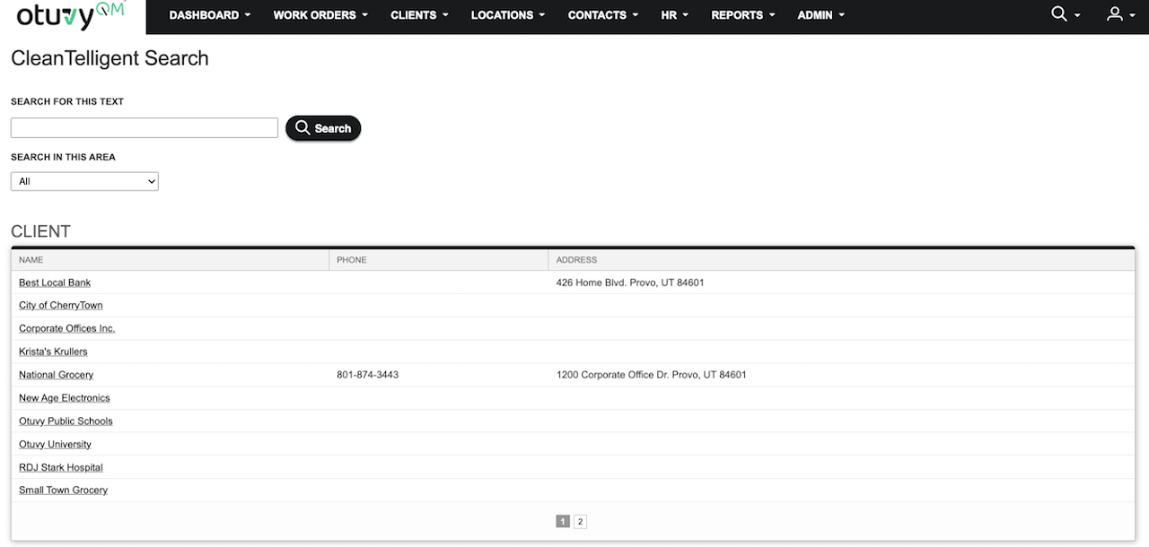Screenshot: Search