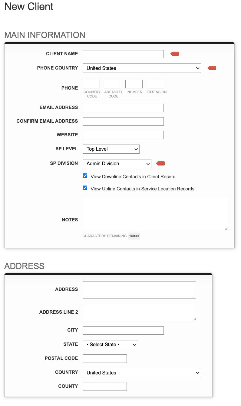 Screenshot: How to Create a Client Record