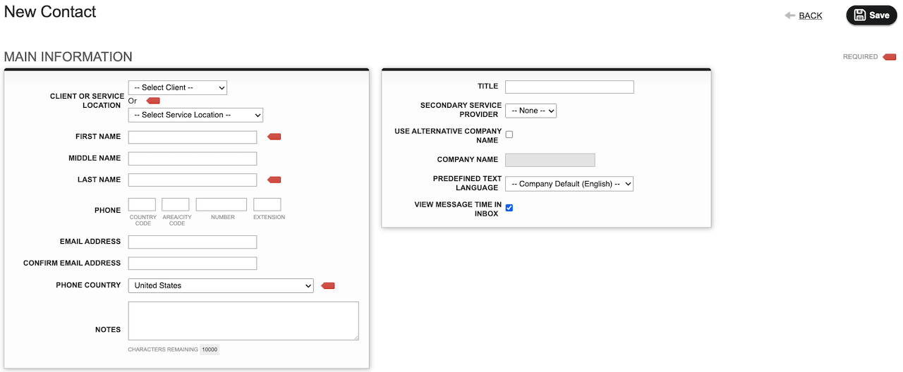 Screenshot: How to Create a Contact Record