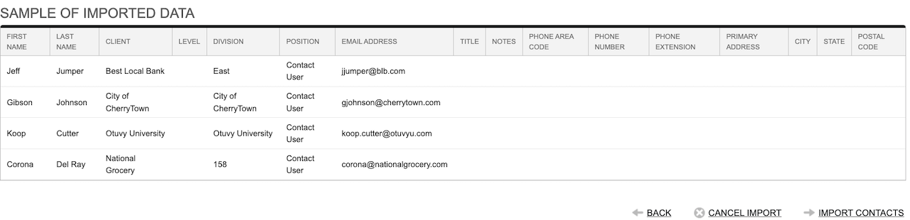 Screenshot: Import Process