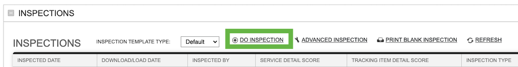 Screenshot: Performing a Web Inspection