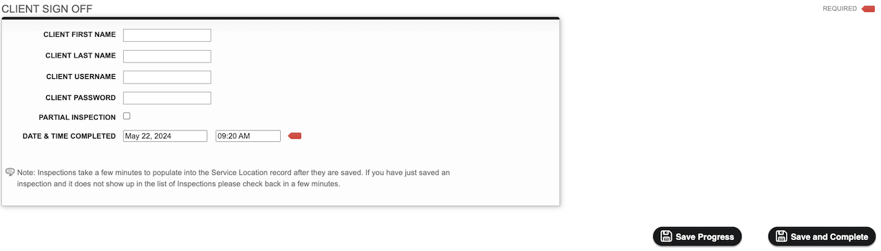 Screenshot: Sign Off
