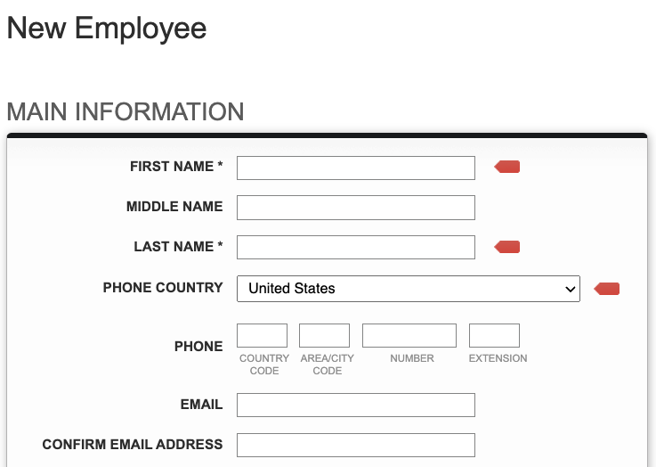 Screenshot: How to Create an Employee/Contractor Record