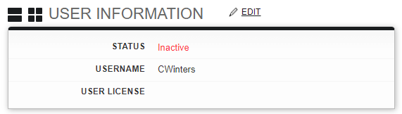 Screenshot: Reactivating an Employee's User Info