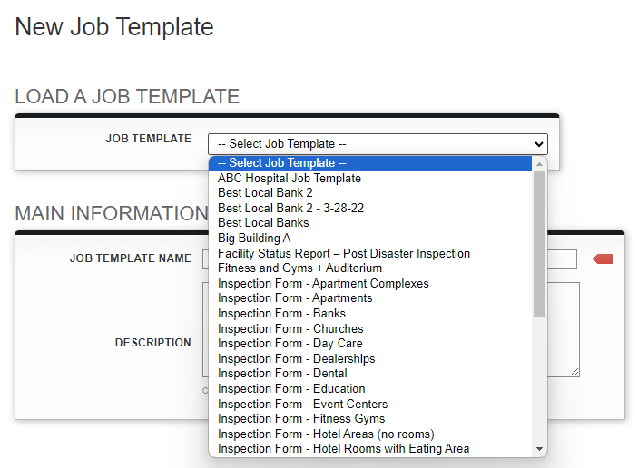 Screenshot: Create a Job Template from an Existing Template