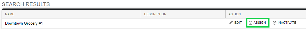 Screenshot: Assign the Sublocation Template Via Search Results Page