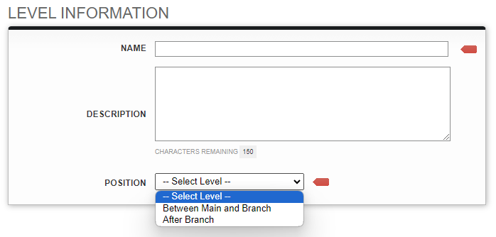 Screenshot: Creating a New Level