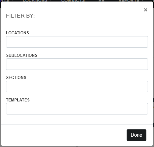 Screenshot: Filtering the Service Location Selection Panel