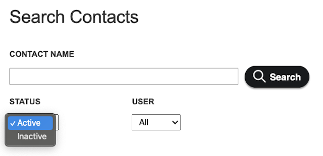 Screenshot: Reactivating a record or user