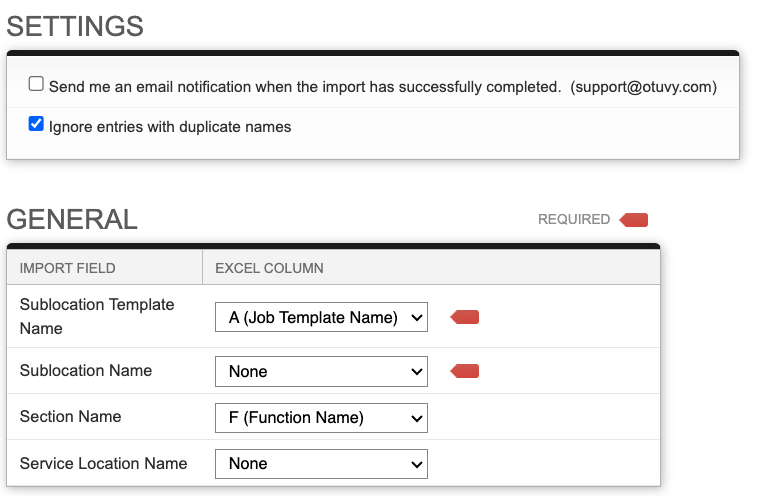 Screenshot: Import Process