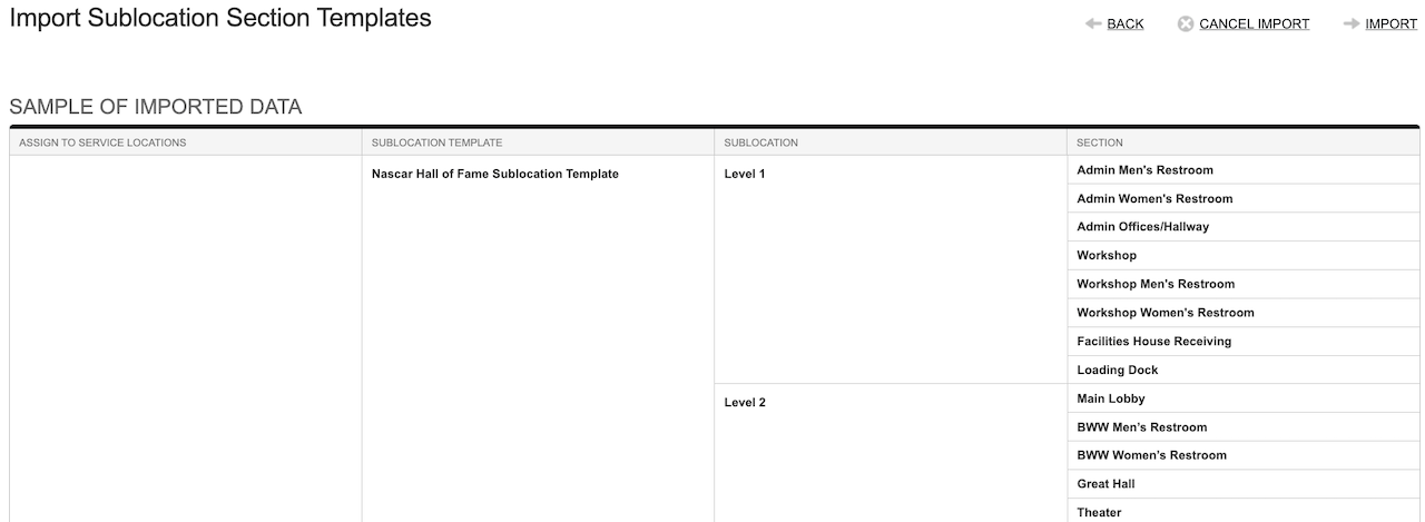 Screenshot: Import Process