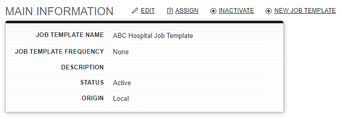 Screenshot: Editing a Job Template Name or Frequency