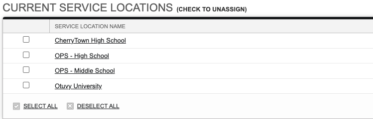 Screenshot: Assigning a Job Template from the Job Template List