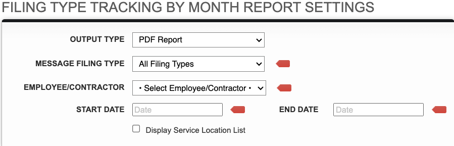 Screenshot: Report Settings