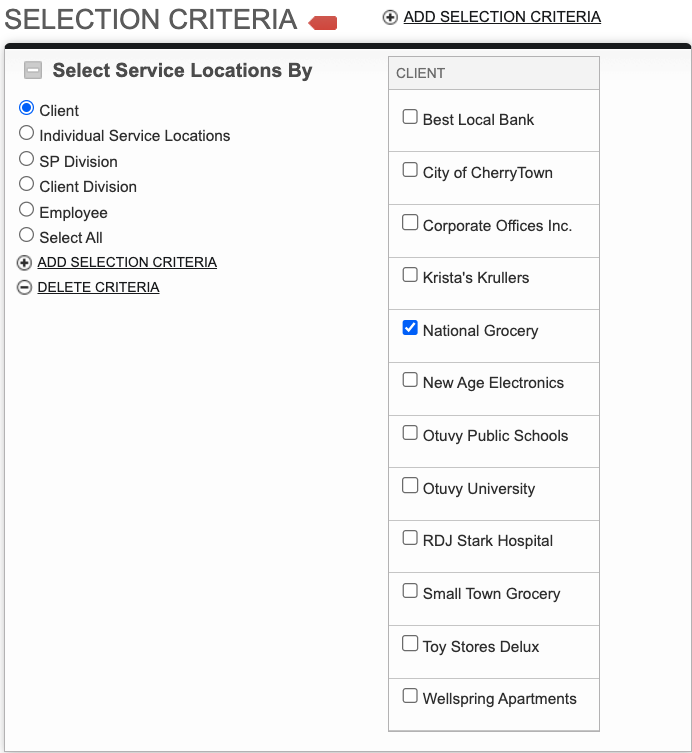 Screenshot: Report Settings