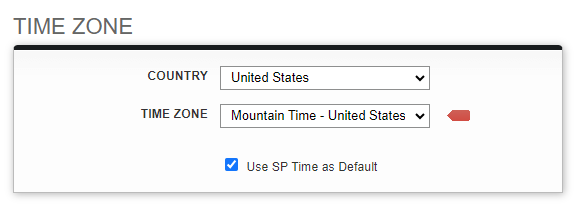 Screenshot: Time Zone