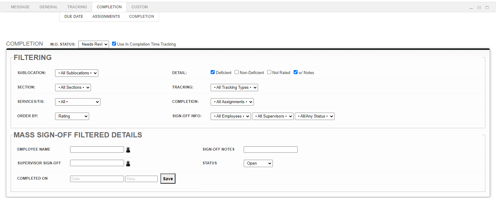Screenshot: All At Once From The Completion Tab