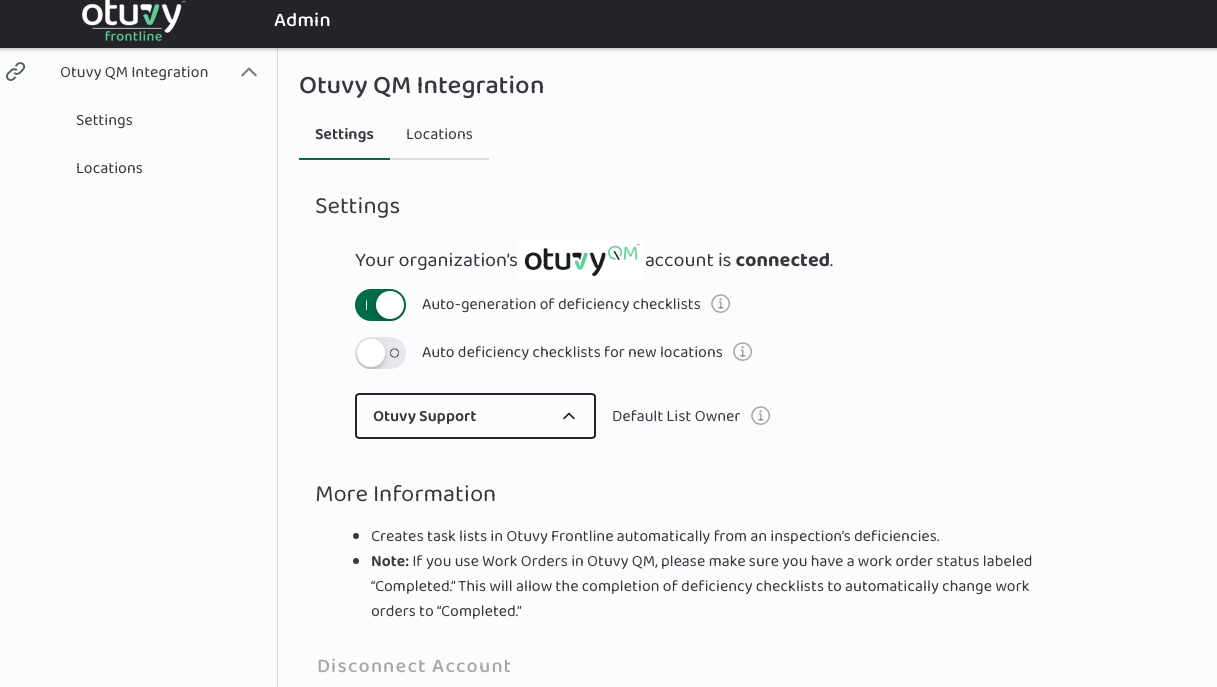 Screenshot: Admin Permissions