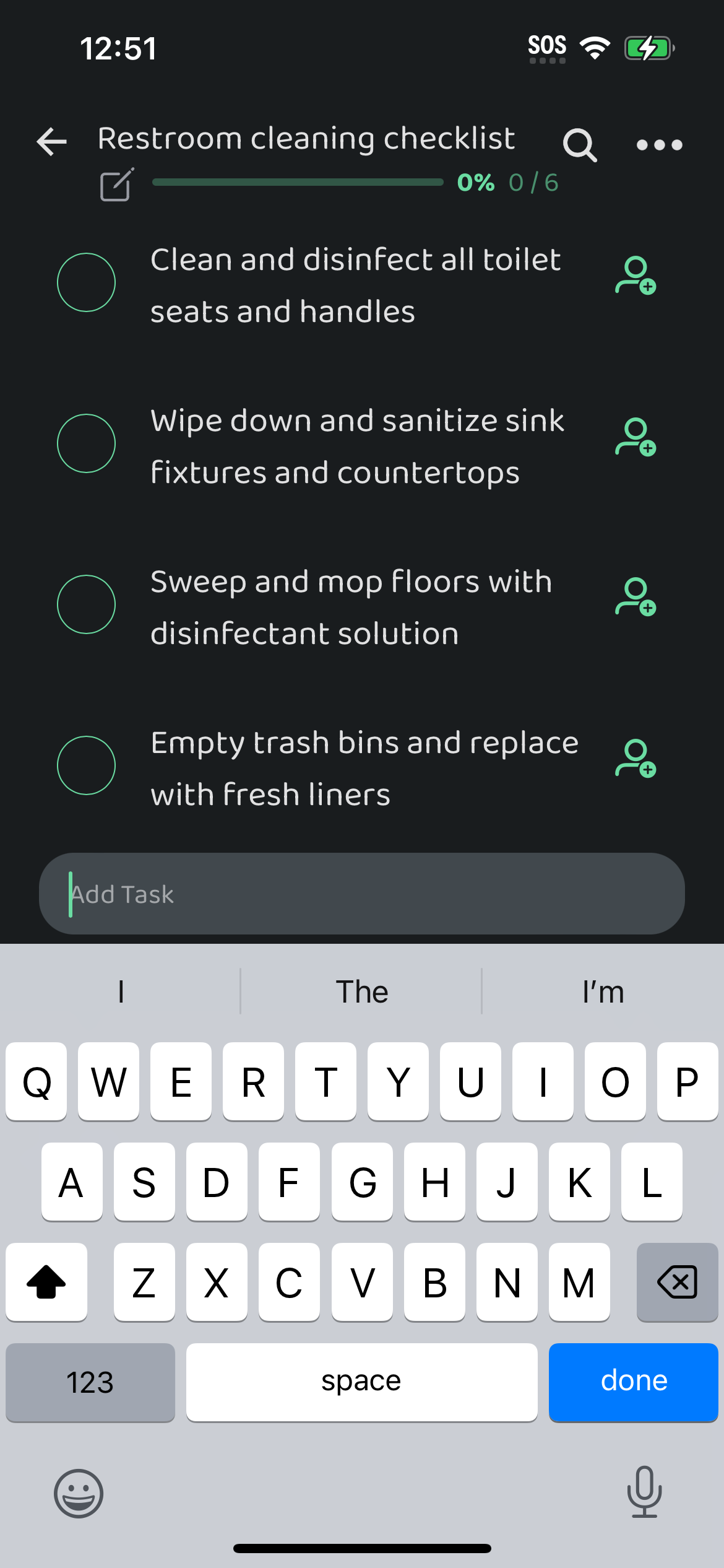 Screenshot: Manually Add Tasks