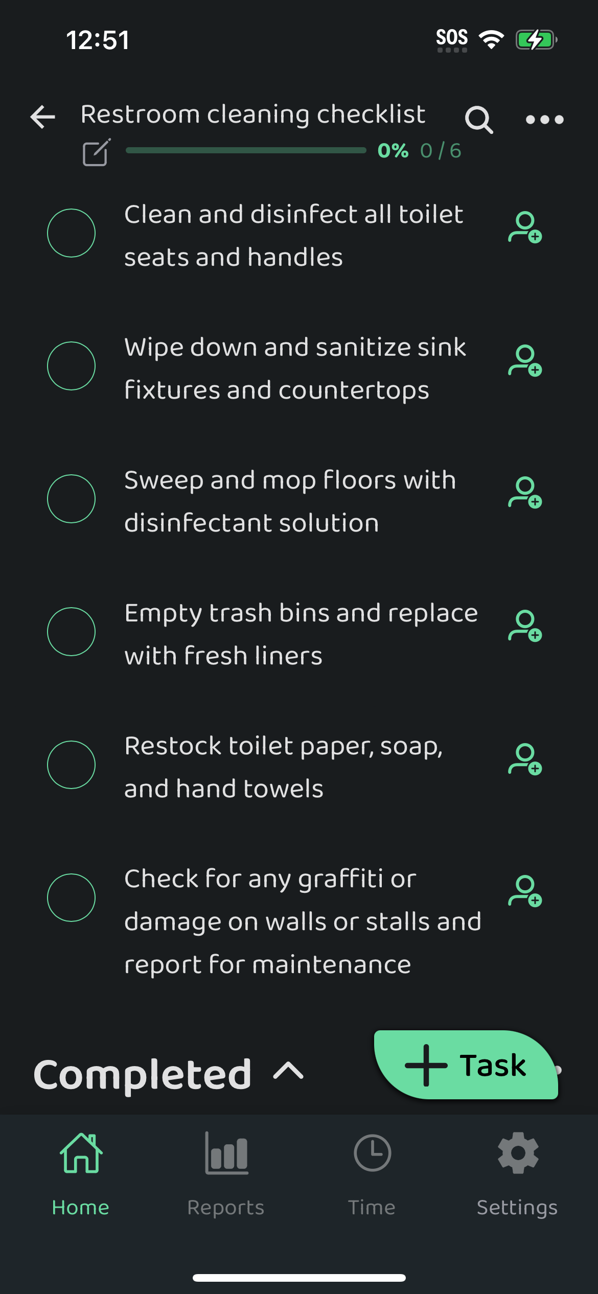 Screenshot: Manually Add Tasks