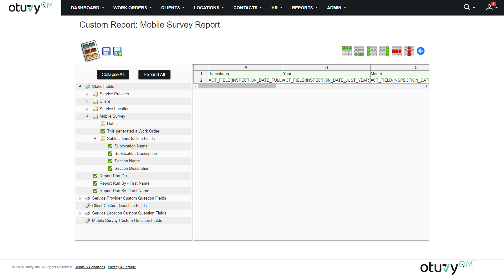 Screenshot: Custom Reports for Mobile Surveys