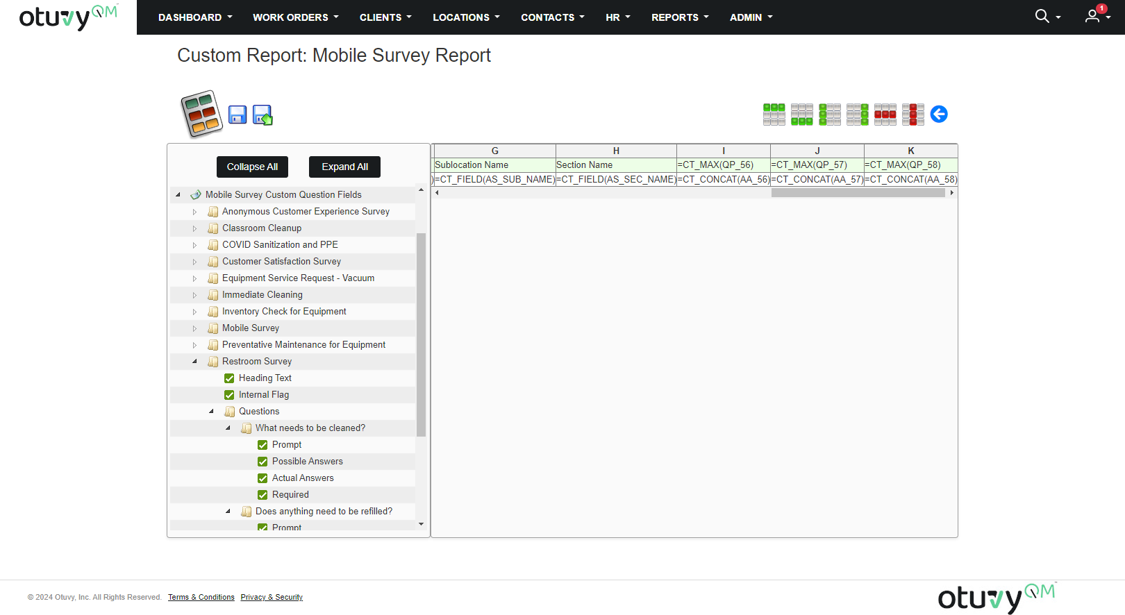Screenshot: Custom Reports for Mobile Surveys