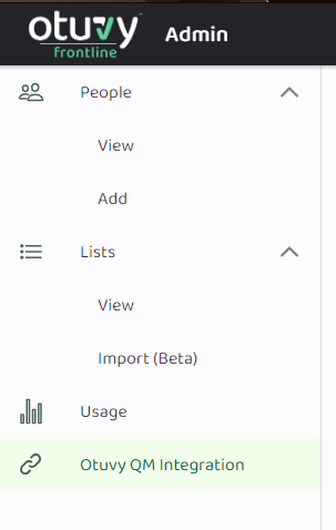 Screenshot: Step 2: Navigate to Otuvy QM Integration