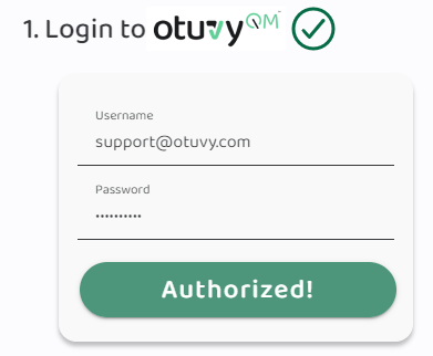 Screenshot: Step 3: Log into Otuvy QM