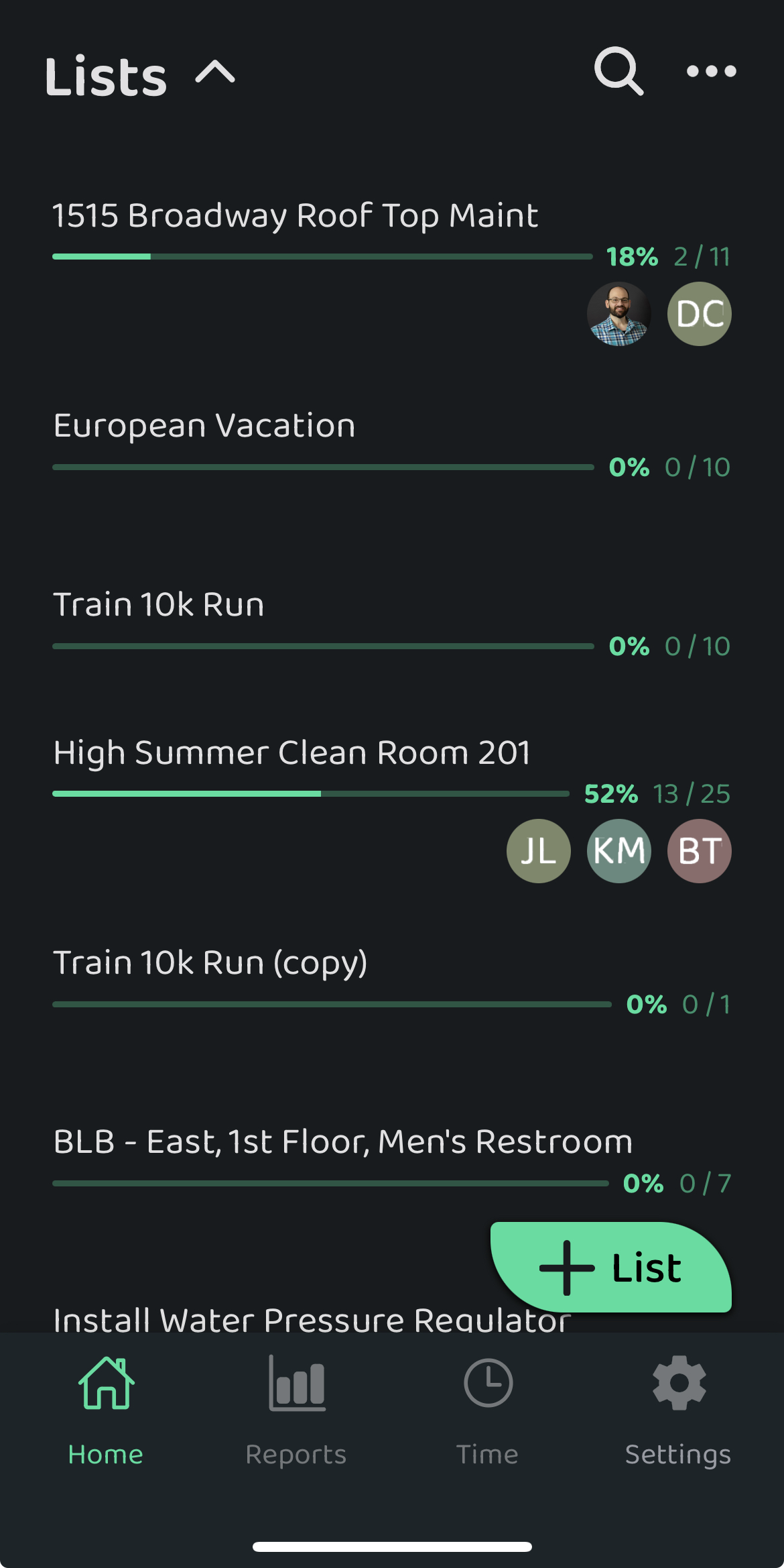 Screenshot: Time Tracking in the Otuvy Frontline Mobile App