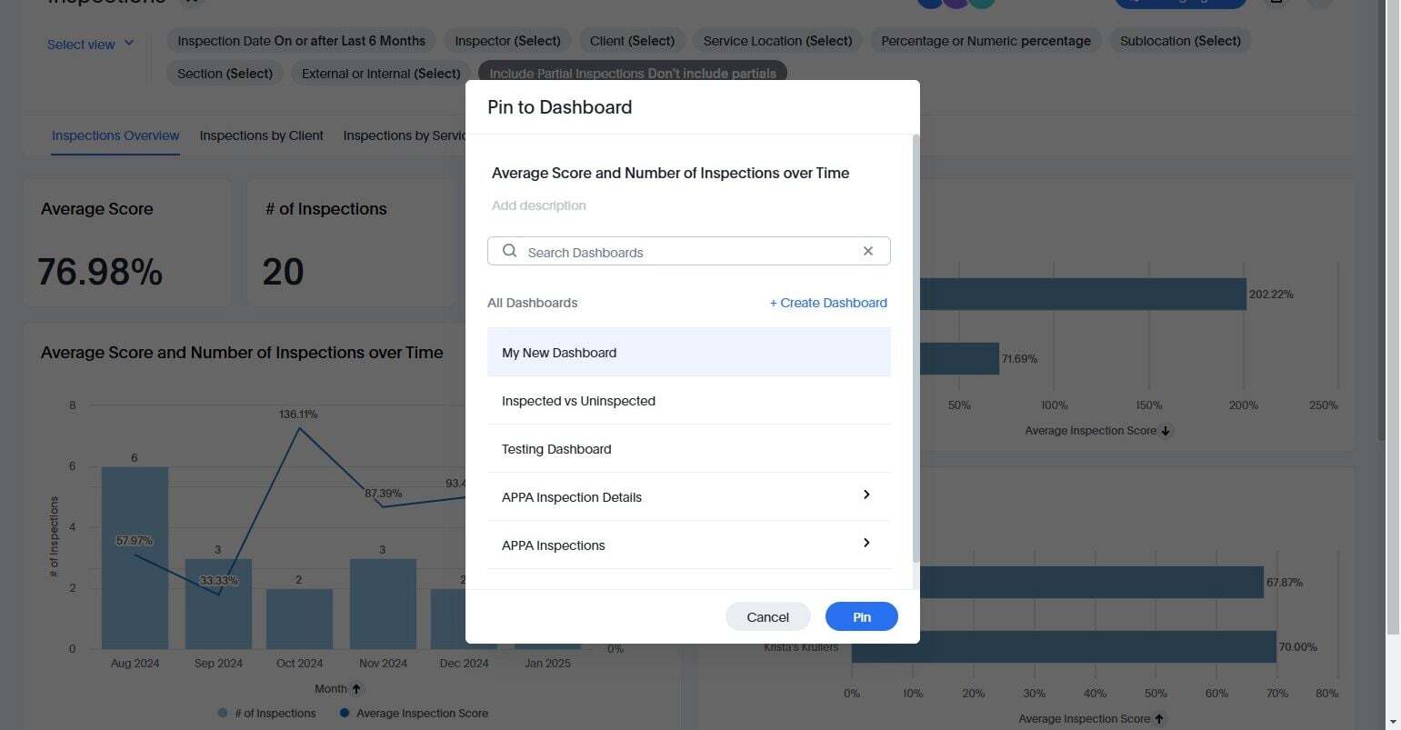 Screenshot: Pin a Dashlet