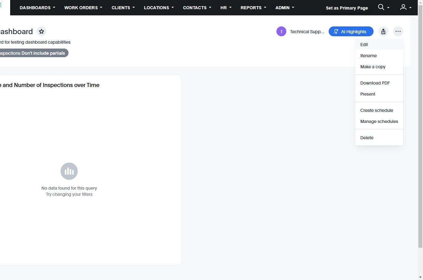 Screenshot: Pin a Dashlet