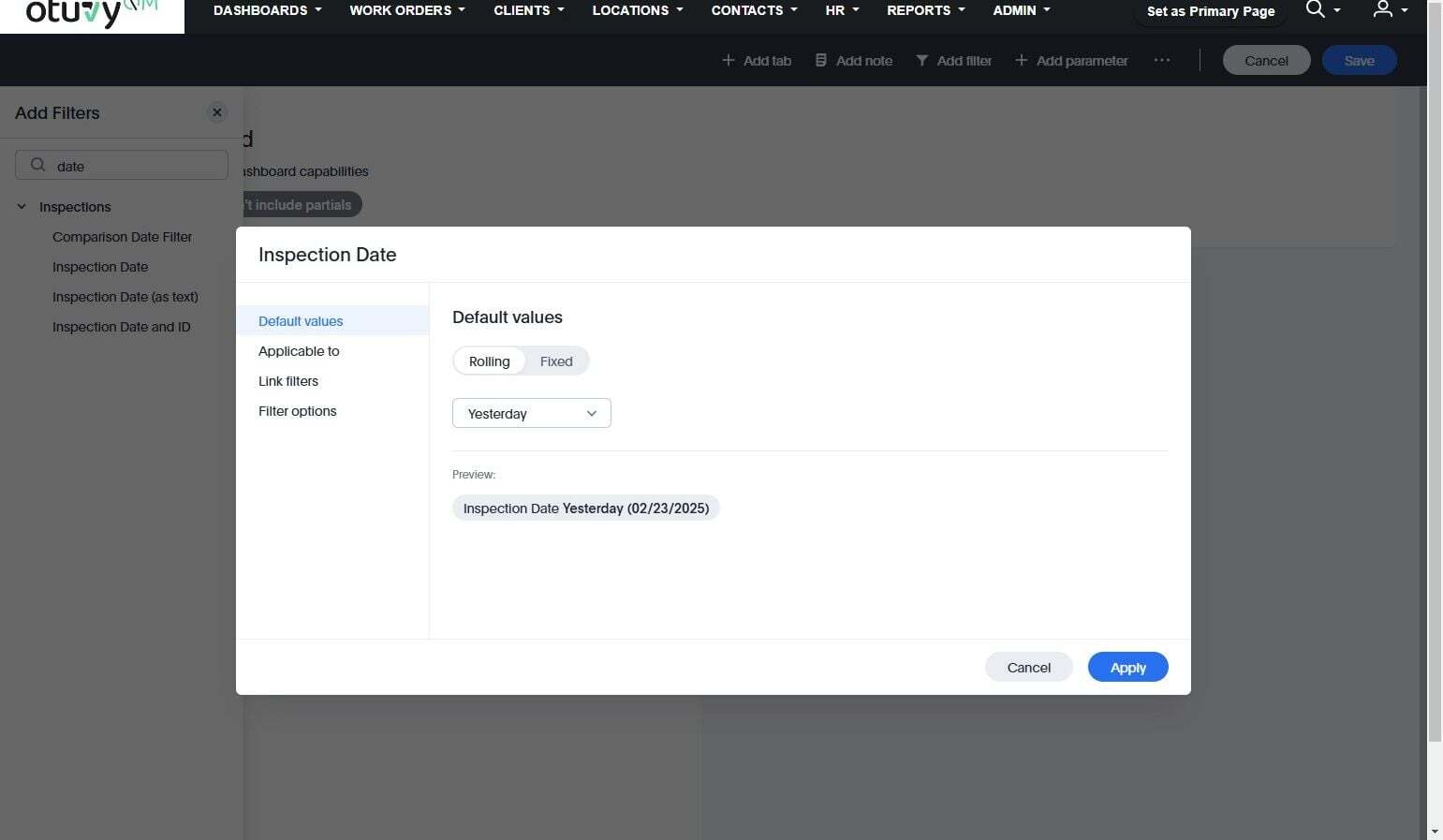 Screenshot: Pin a Dashlet