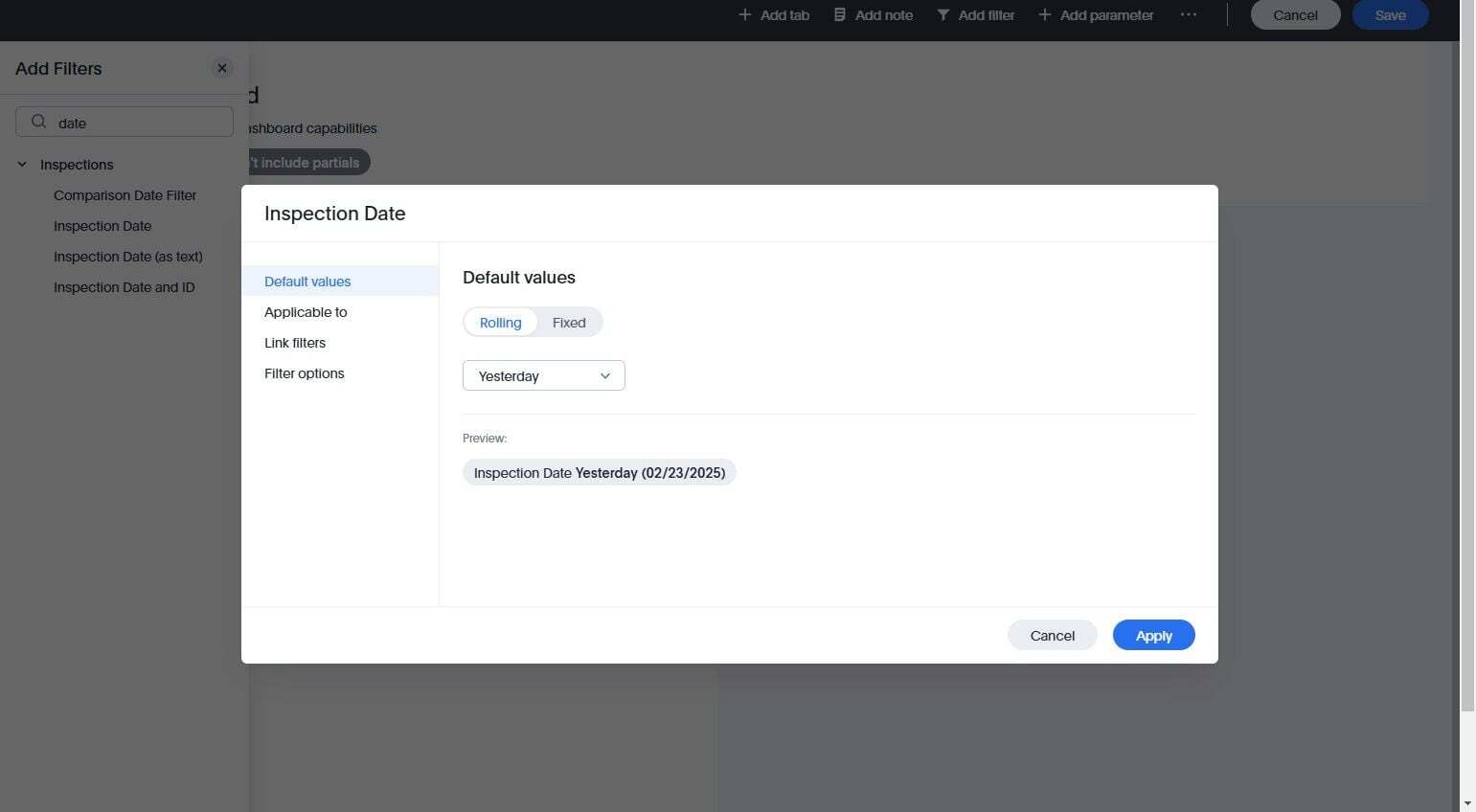 Screenshot: Pin a Dashlet