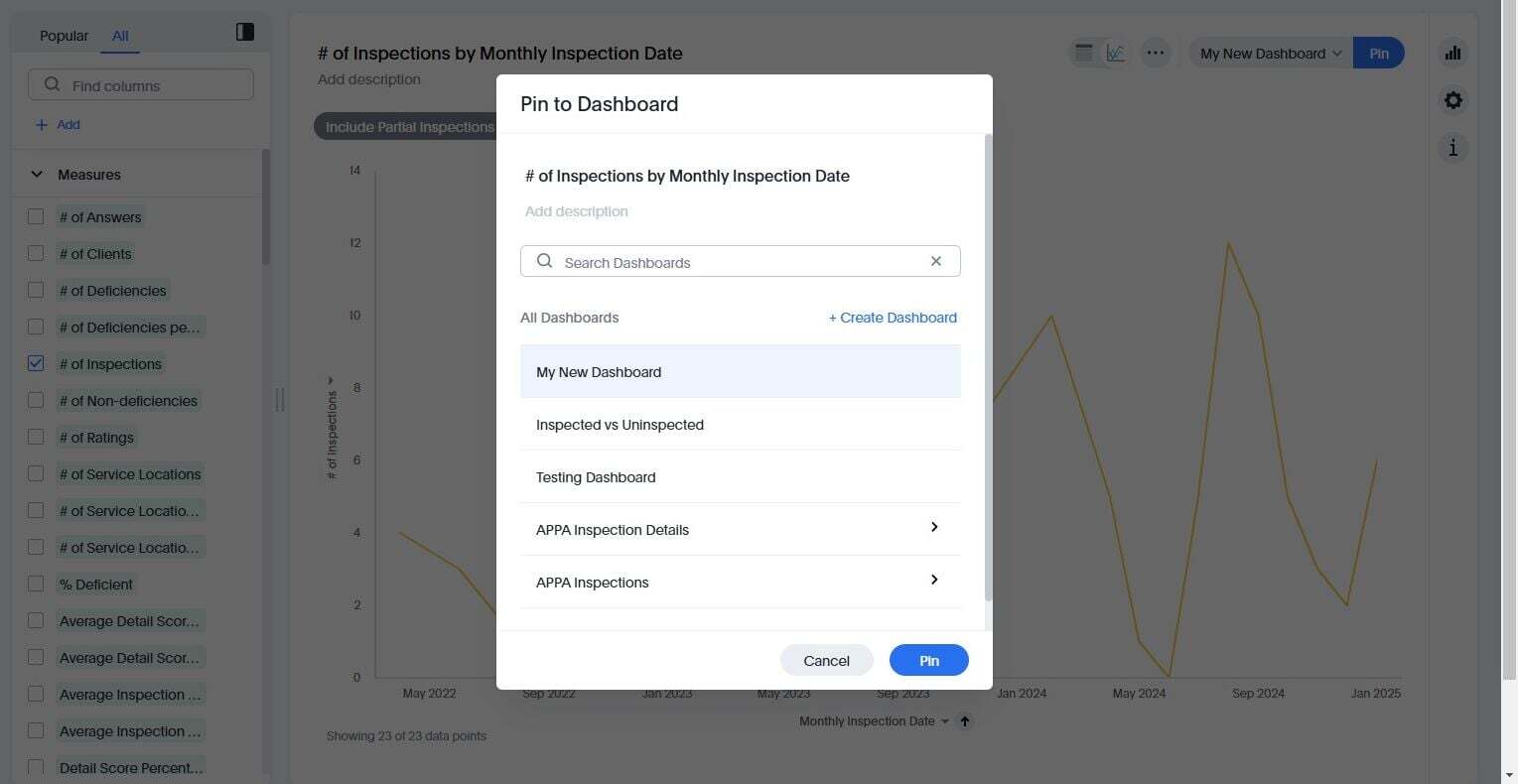 Screenshot: Create a Dashlet
