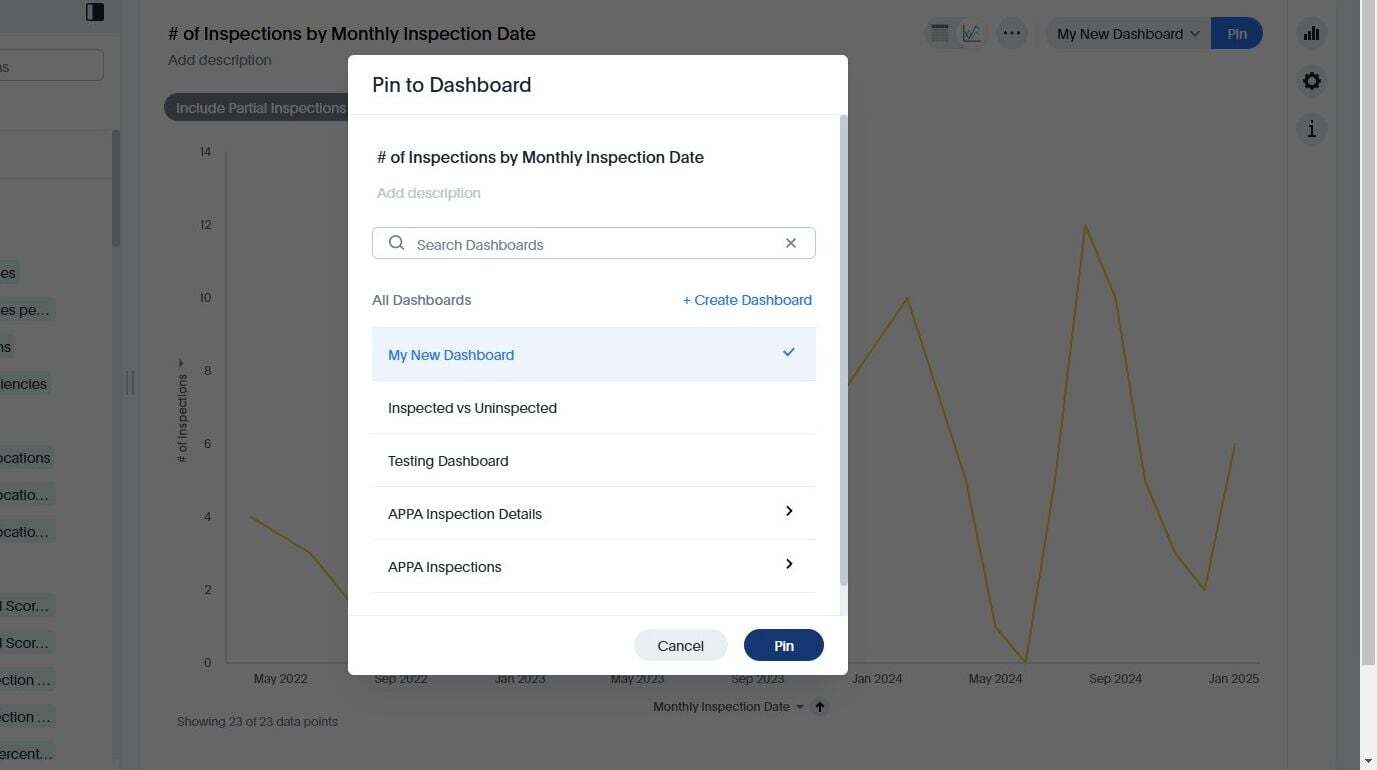 Screenshot: Create a Dashlet