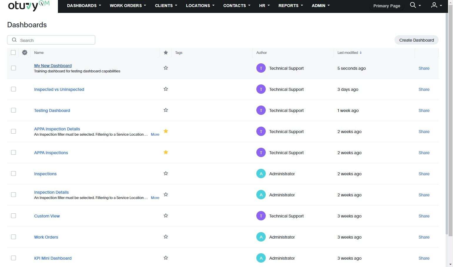 Screenshot: Create a Dashlet