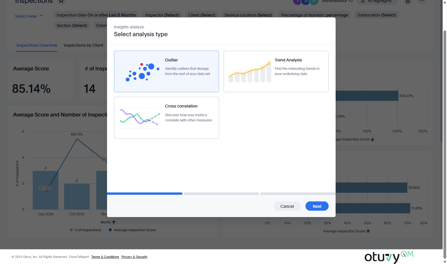 Select the type of analysis you wish to perform