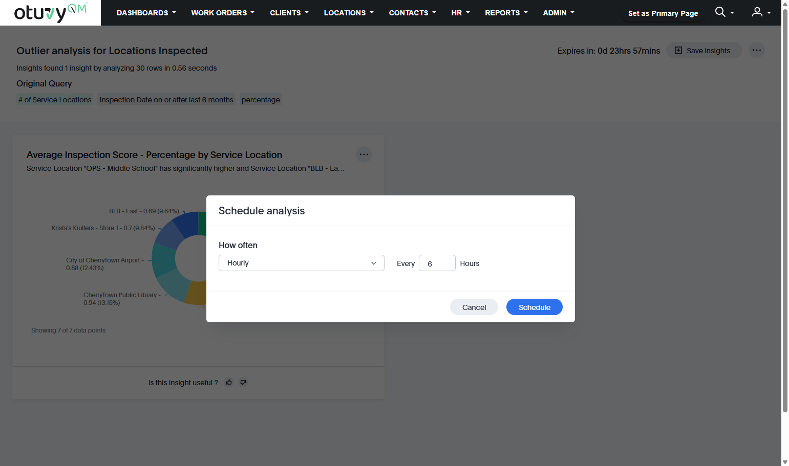 Click on Schedule analysis