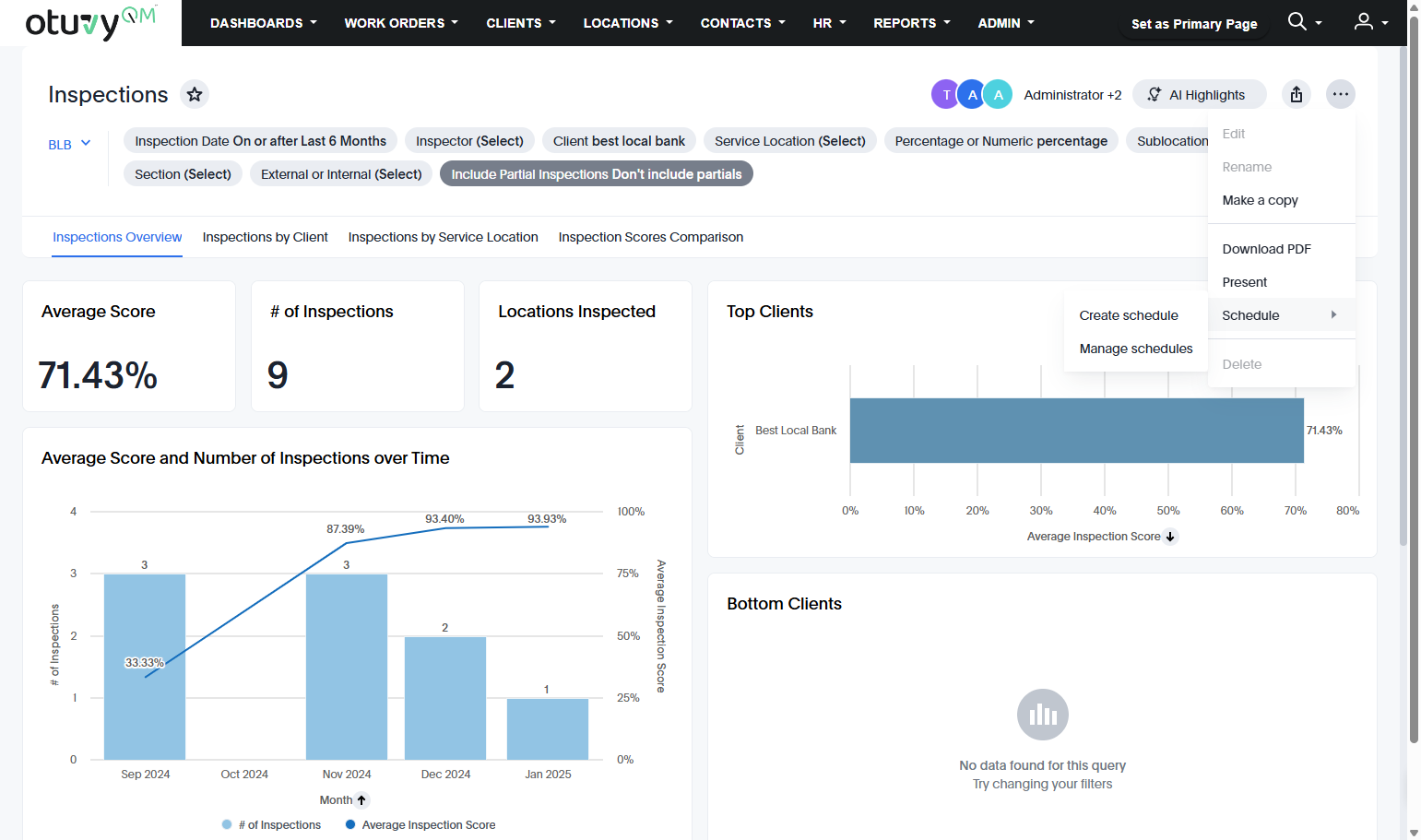 Hover over Schedule and click Create Schedule