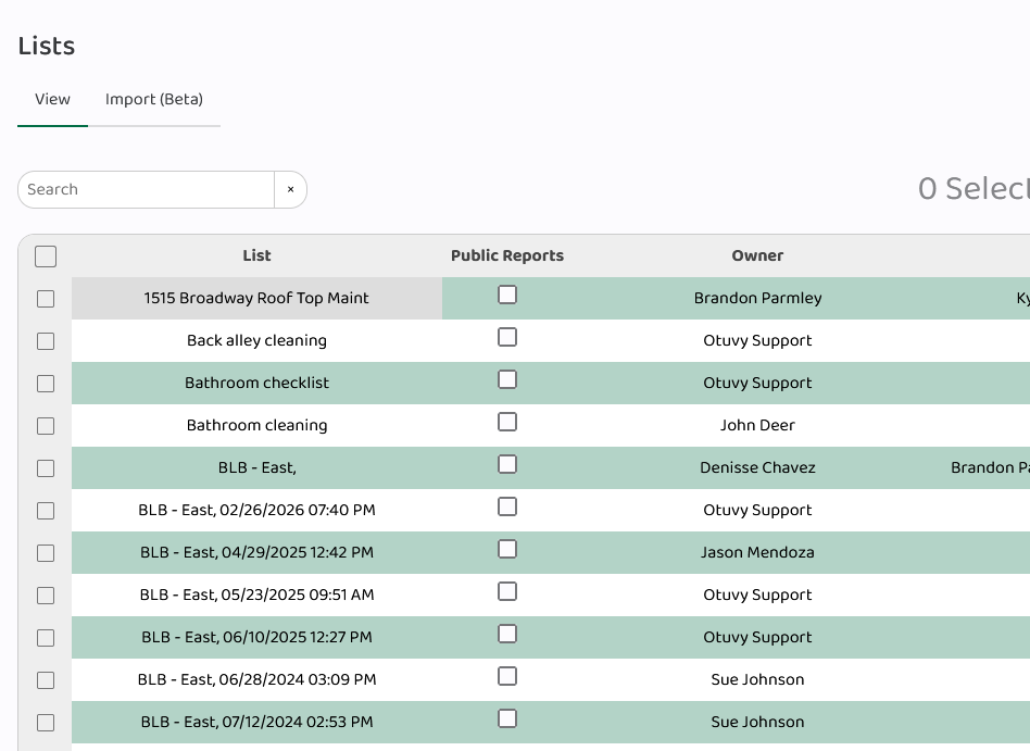 Screenshot: Step 2 — Enable Public Reporting for Lists